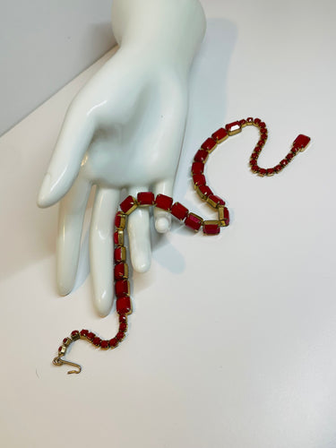 Weiss Red Prong Set Collar Necklace